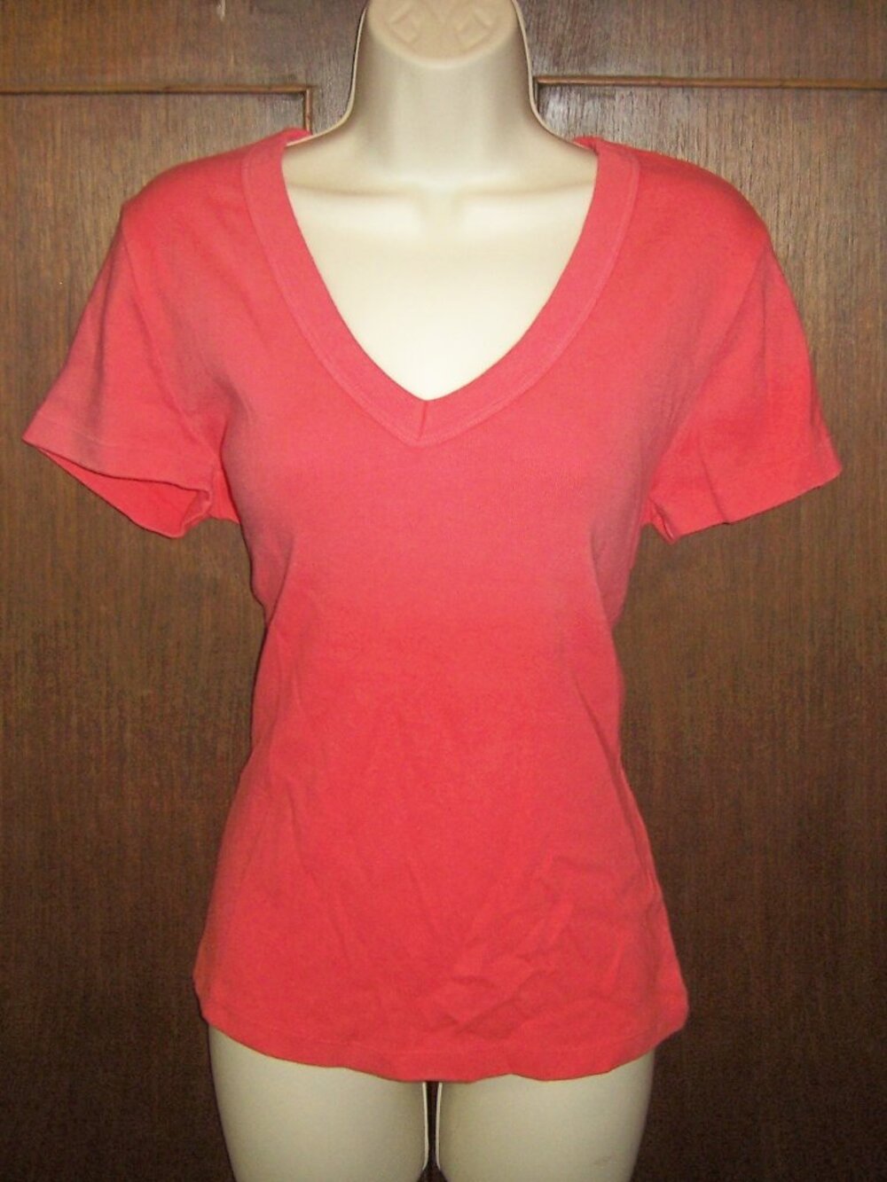 MICHAEL STARS Nikki V Neck Tee 1x1 Cotton Ombre Spritz Size L Large USA NWT $68